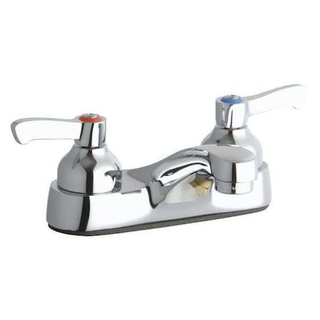 Elkay Soap/Lotion Dispenser, Lustrous Satin, Lever Handle, 4" Mount, 2 Hole Commercial LK402L2