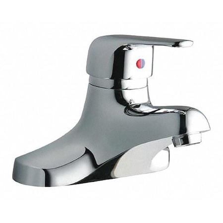 Elkay Single Handle Faucet Deck, 4" Spout, 4" Handle, 4'' Mount, Chrome 2 Hole LK422L4