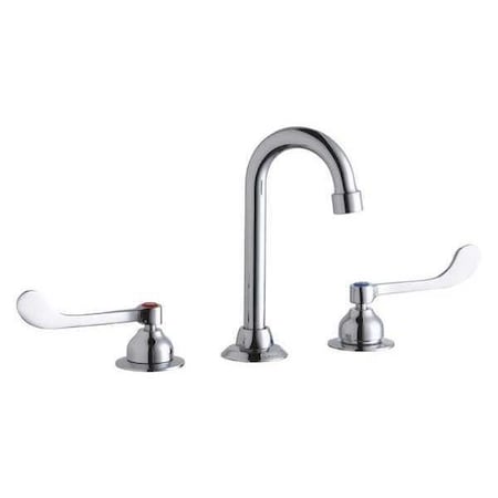Elkay Wristblade Handle Faucet, Sensor Lavatory Deck Mount, 8" Mount, Chrome 3 Hole LK800GN04T6