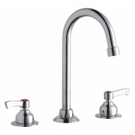 Elkay Lever Handle Faucet, Sensor Lavatory Deck Mount, 8" Mount, Chrome 3 Hole LK800GN05L2