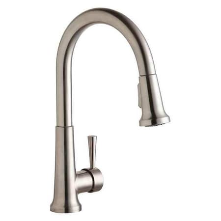 Elkay Faucet, Deck Mount, 8" Spout, 6" Handle, Forward Only Lever Handle, Single Hole Only Mount, 1 Hole LK6000LS