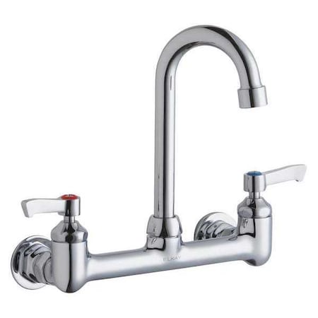 Elkay Service Sink, Faucet, Lever Handle, 8" Mount, 2 Hole Commercial LK940GN04L2H