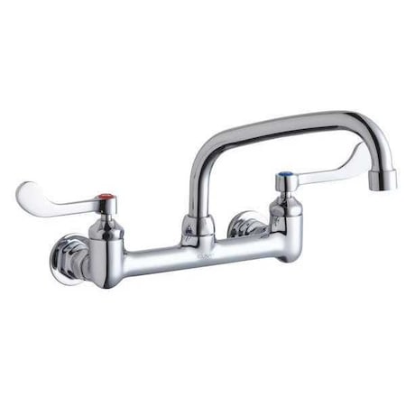 Elkay Wristblade Handle, 2 Hole Faucet, Deck Mount with Side Spray LK940AT08T4H