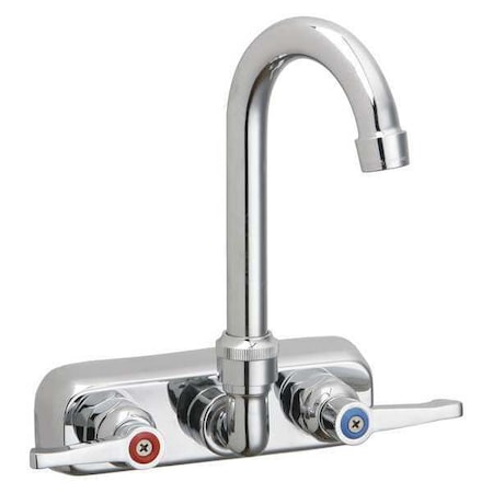 ELKAY Lever Handle, Commercial 2 Hole Faucet, Pre-Rinse, 8" Add-On Spout LKB400