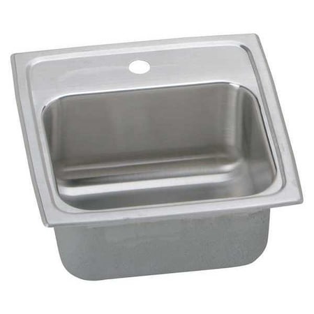 Elkay Lustertone Classic SS 15" x 15" x 7-1/8" 1-Hole Single Bowl Drop-in Bar Sink with 2" Drain BLR151