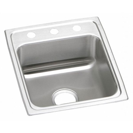 Elkay Sink, Drop-In Mount, 2 Hole, 14" x 14", Lustrous Satin LR17202