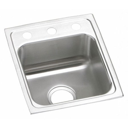 Elkay Double Sink, Drop-In Mount, 2 Hole, 10" x 10", Lustrous Satin LR13162