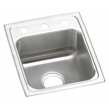Elkay Sink, Drop-In Mount, 2 Hole, Lustrous Satin LR15172
