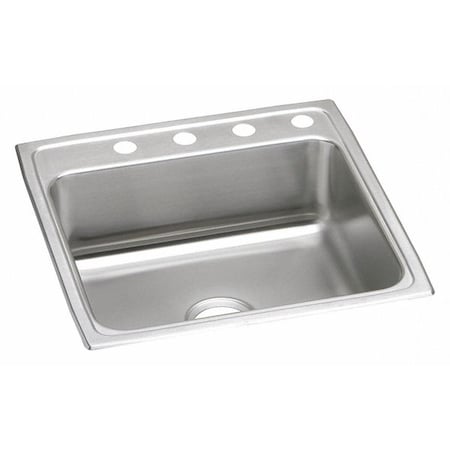 Elkay Sink, Drop-In Mount, 3 Hole, 19" x 16", Lustrous Satin LR22223