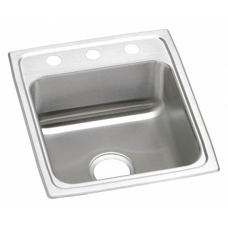 Elkay Bar Sink, 1 bowl, Drop-In, 20" W x 17" L x 7.125" H PSR17203