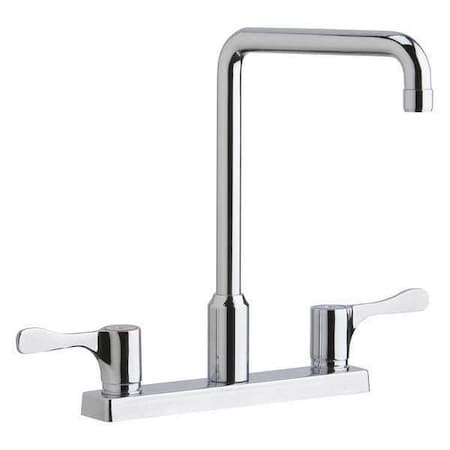 Elkay Faucet, Single Supply Inlet, 13" Spout, Lever Handle, 8" Mount, 3 Hole Residential / Commercial LKD2442BHC