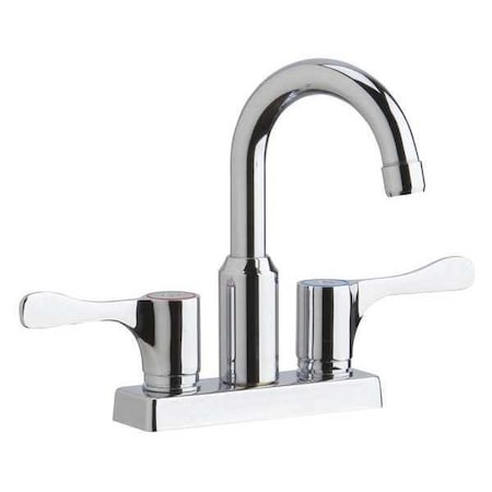 Elkay Faucet, Single Supply Inlet, 8" Spout, Lever Handle, 8" Mount, 3 Hole Residential / Commercial LKD24898BHC