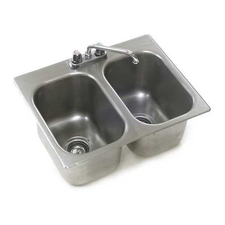 Eagle Group Drop-In Sink, Double, 16" x 14" x 9.5" SR14-16-9.5-2