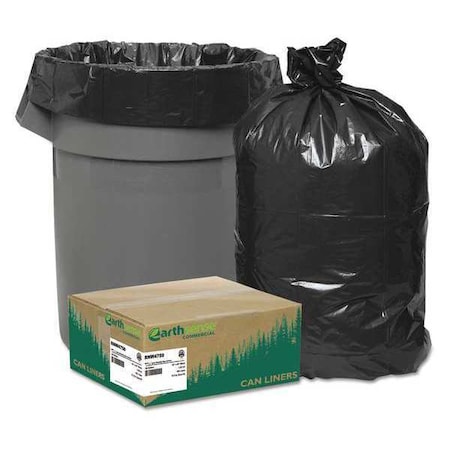 Earthsense Commercial 45 gal Trash Bags, 40 in x 46 in, Super Extra Heavy-Duty, 2 mil, Black RNW4620