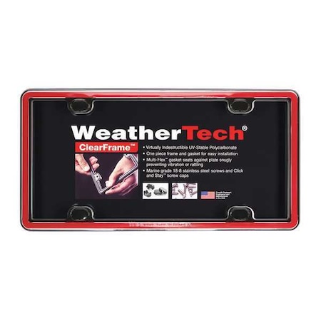 Weathertech ClearFrame License Plate Cover, Red 63022