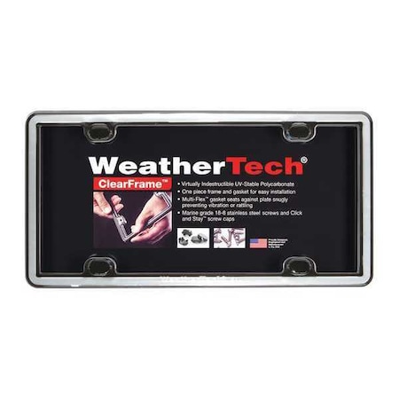 Weathertech ClearFrame License Plate Cover, Chrome 63023