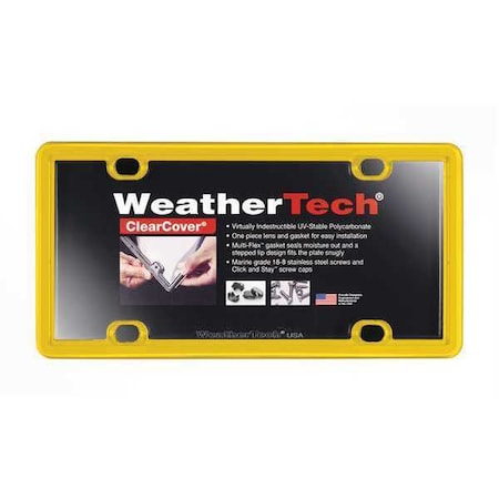 Weathertech ClearCover License Plate Frame, Yellow 8ALPCC14