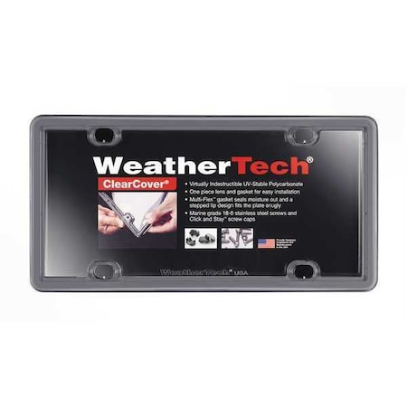 Weathertech ClearCover License Plate Frame, Grey 8ALPCC15