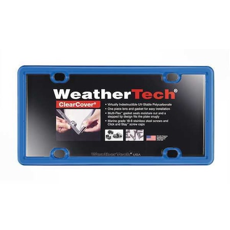 Weathertech ClearCover License Plate Frame, Blue 8ALPCC21