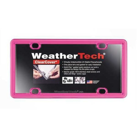 Weathertech ClearCover License Plate Frame, Hot Pink 8ALPCC3