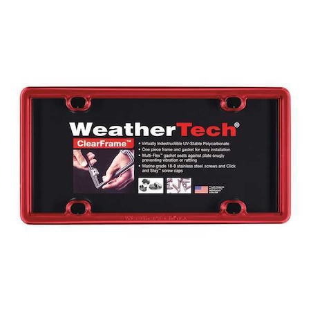 Weathertech ClearFrame License Plate Frame, Red 8ALPCF1