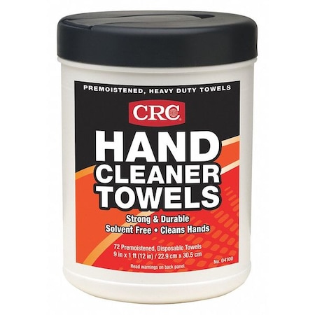 Crc Hand Cleaner Towels, 72 Count 4100