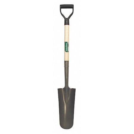 Union Tools Drain Spade Shovel, 14" Tempered Steel Blade, 27 in L Hard Wood Handle 47107