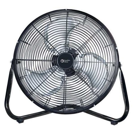 Comfort Zone 18" Floor Fan, High Velocity Cradle, Black 123795