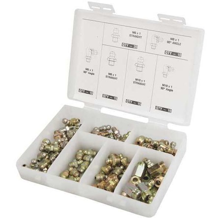 Prolube Grease Fitting, 80Pcs, Metric Assortment 43973