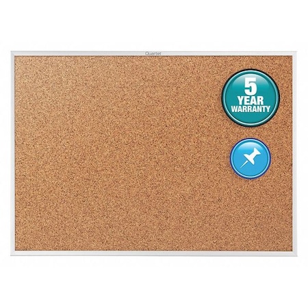 Quartet Cork Bulletin Board 4ft.x3ft., Aluminum Frame 2304