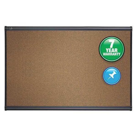 Quartet Colored Cork Board 3ft x 2ft., Graphite B243G-24