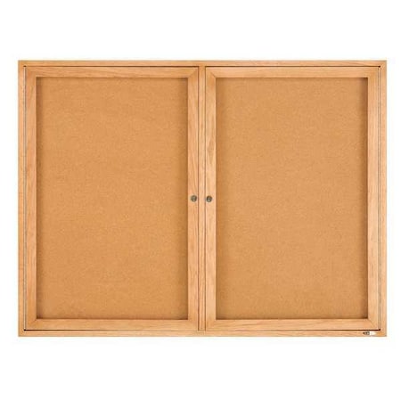 Quartet Enclosed Cork Bulletin Board 4ft x 3ft, Oak 364