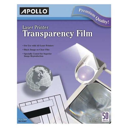 Apollo Laser Printer Transparency Film, PK5 VCG7060E-A