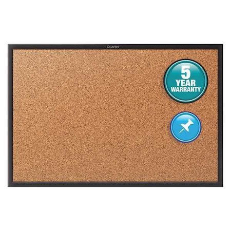 Quartet Cork Bulletin Board 3ft.x2ft., Black Aluminum Frame 2303B