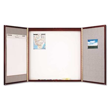 Quartet 48"x48" Conference Cabinet Board, Mahogany Frame 878