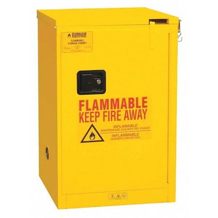 Durham Mfg Flammable Safety Storage Cabinet, 4 gal, 1 Shelves, Steel, 17 1/2 in W x 23 1/4 in H x 18 1/4 in D 1004S-50