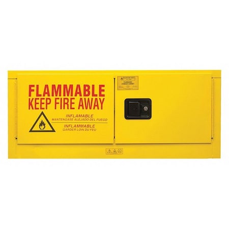 Durham Mfg Flammable Safety Storage Cabinet, 12 gal, 1 Shelves, Steel, 43 in W x 18 in H x 18 in D, Yellow 1012MH-50