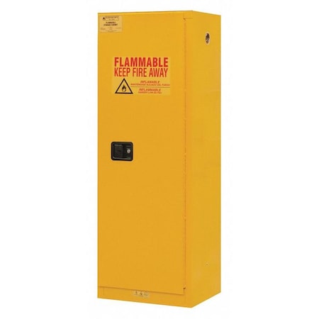 DURHAM MFG Safety Cabinet, Manual Close, 22 gal., Yellow 1022M-50