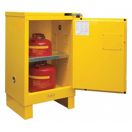 DURHAM MFG Flammable safety cabinet, Self Close, 12 gal., Yellow 1012SL-50