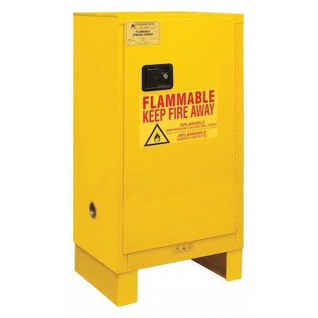 Durham Mfg Flammable Safety Storage Cabinet, 16 gal, 1 Shelves, Steel, 23 in W x 50 in H x 18 in D, Yellow 1016ML-50
