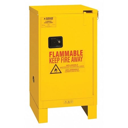 Durham Mfg Safety Cabinet, Self Close, 16 gal., 16 gal, (1) Adjustable Shelves, 16 ga. Steel, 23 in W x 18 in D 1016SL-50