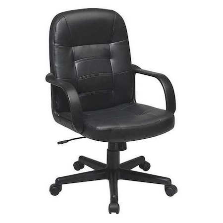 Work Smart Executive Bonded Leather Chair, Black EC3393-EC3