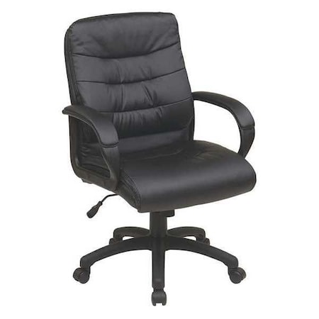 Work Smart Mid Back Exec Faux Leather Chair, Black FL7481-U6