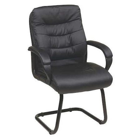WORK SMART Visitors Chair, 26-3/4"L41"H, Padded Loop, LeatherSeat, FLSeries FL7485-U6