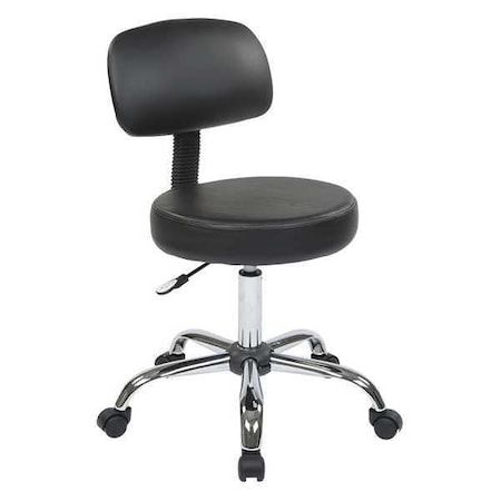 Work Smart Back Vinyl Stool, Black ST235V-3