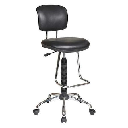 Ergonomic Drafting Chair Blk Vinyl Seat