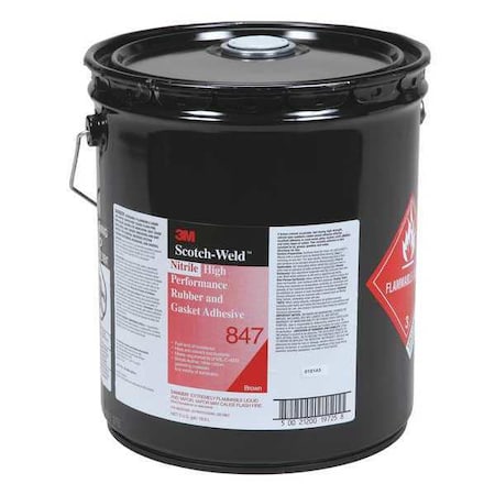 3M Rubber and Gasket Adhesive, 5 gal., Brown 847