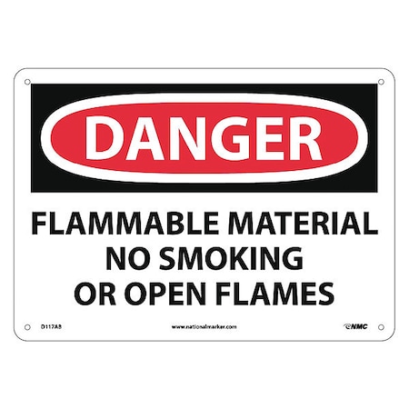 Nmc Danger Flammable Material Sign, D117AB D117AB