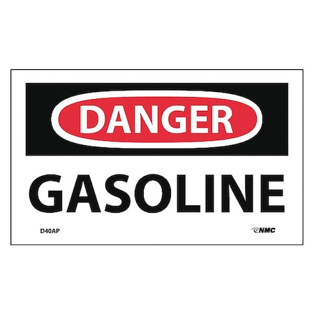 Nmc Danger Gasoline Label, Pk5 D40AP