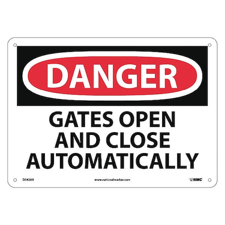 Nmc Danger Gates Open And Close Automatically Sign, D542AB D542AB | Zoro